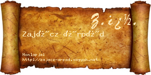 Zajácz Árpád névjegykártya